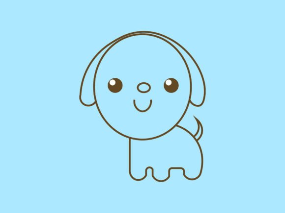 Adorable Kawaii Animal Dog Line Background for Creative Projects