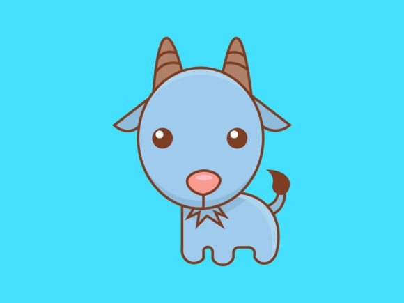 Adorable Kawaii Animal Goat Icon for Easter & Beyond