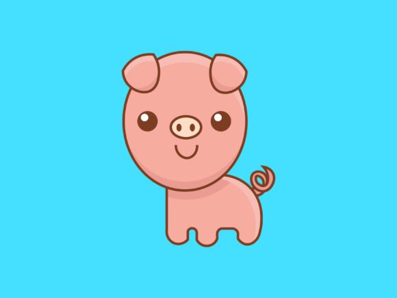 Adorable Kawaii Animal Pig Icon: A Designer's Guide