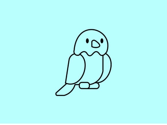 Adorable Versatility: Designing with Kawaii Animal Eagle Line Background