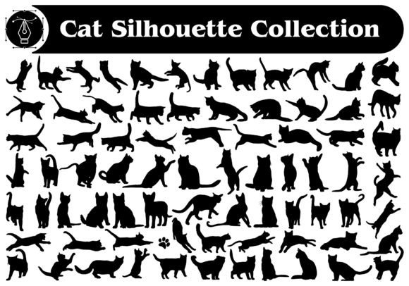 Animal Cat Silhouettes Vector Collection: Versatile Design Assets