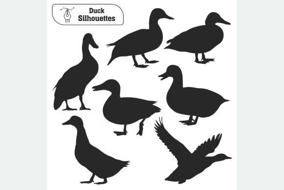 Animal Duck Silhouette: Versatile Poses for Creative Projects