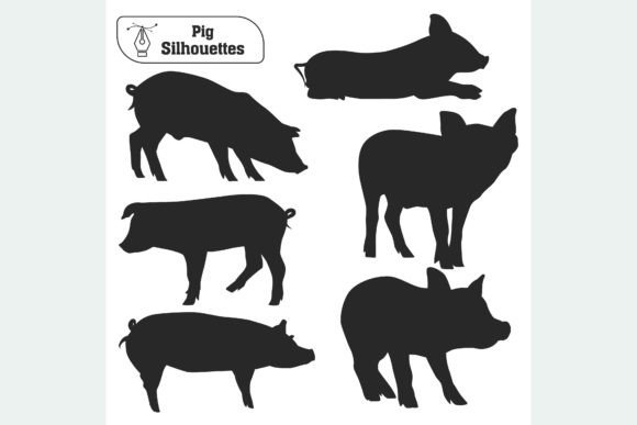 Animal Pig Black Silhouette Vector: A Designer’s Bold Asset