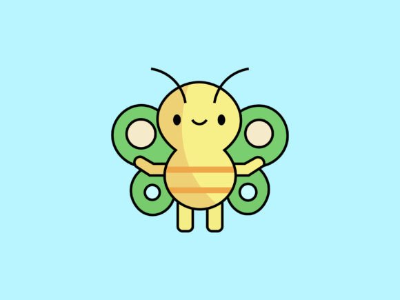 Bringing Joy to Design: The Kawaii Animal Butterfly Icon