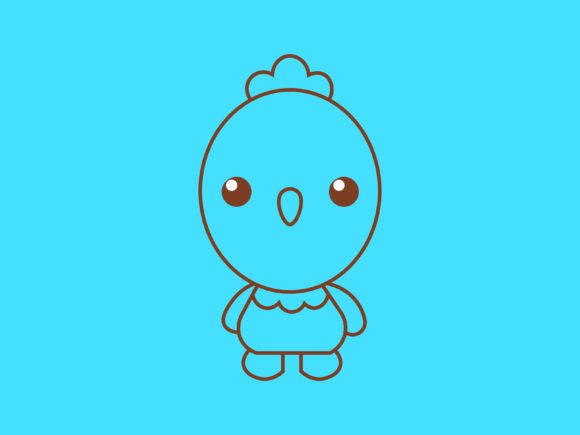 Charming Kawaii Animal Chicken Line Background for Modern Design