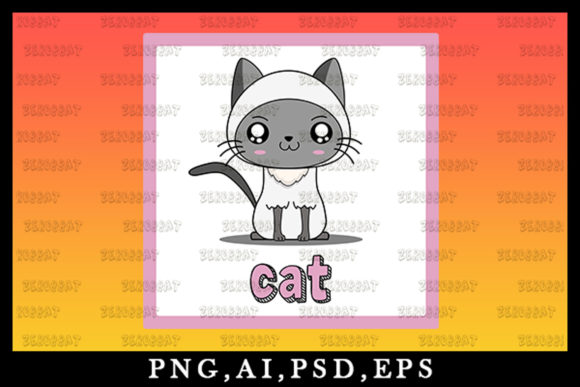 Cute Kawaii Chibi Cat Animal Clipart V21: A Designer's Playful Asset