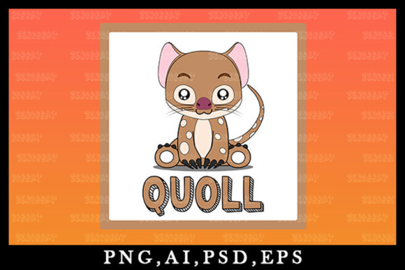 Cute Kawaii Quoll Animal Clipart V28: A Designer's Playful Asset