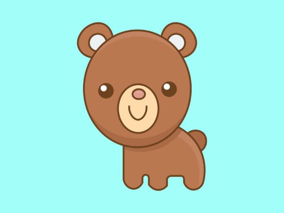 Kawaii Animal Bear Icon: Charming Design for Creative Projects