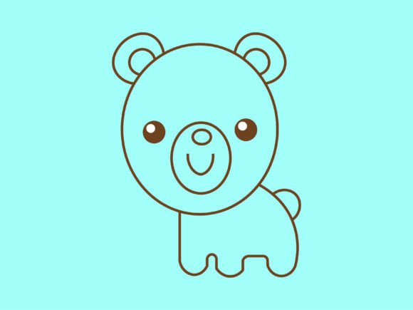 Kawaii Animal Bear Line Background: A Charming Design Asset