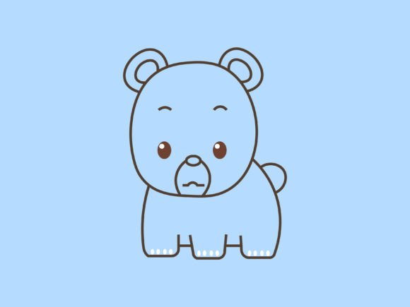 Kawaii Animal Bear Line Background: Endless Creative Potential
