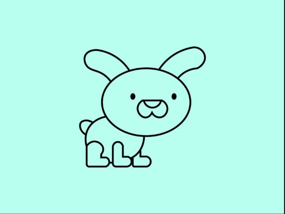 Kawaii Animal Bunny Line Background: Whimsy for Your Projects