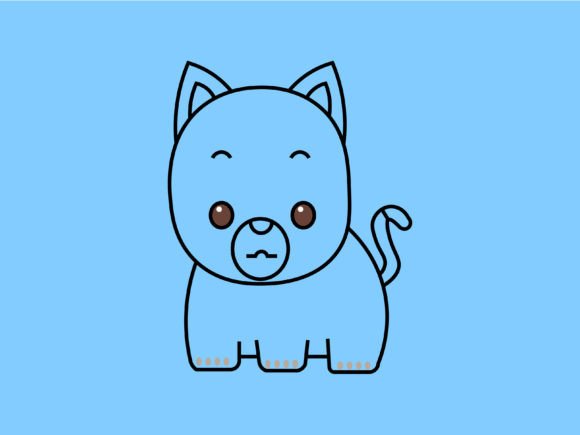 Kawaii Animal Cat Line Background: Design Guide