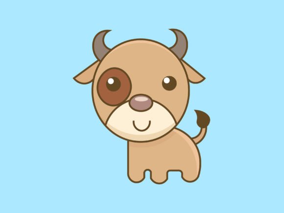 Kawaii Animal Cow Icon: Sweet, Versatile Design for Every Project