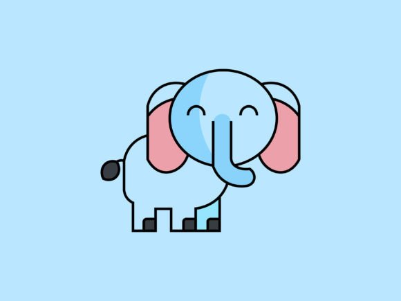 Kawaii Animal Elephant Icon: A Playful Design Asset for Every Project