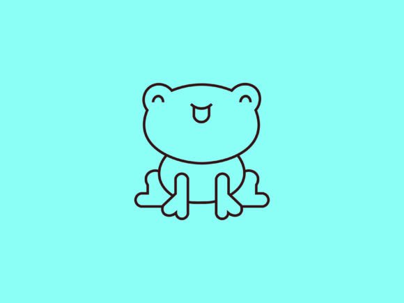 Kawaii Animal Frog Line Background: A Playful Design Asset