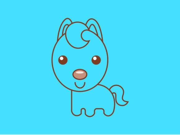 Kawaii Animal Horse Line Background: Whimsical Design for Every Project