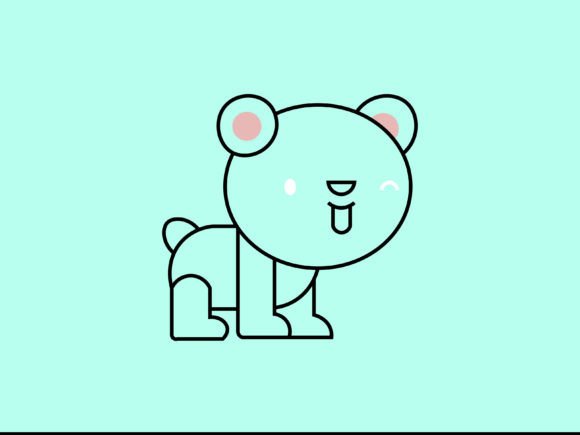 Kawaii Animal Panda Line Background for Creative Projects