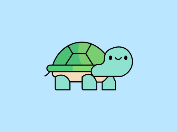 Kawaii Animal Turtle Icon: Charming Design for Every Project
