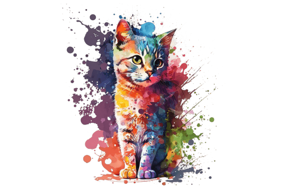 Kitten Farm Animal: A Charming Watercolor Design Asset